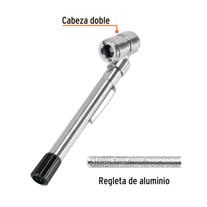 Calibrador de presión 50 psi cabeza doble, Truper 19098 MEA-50D