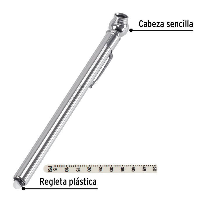 Calibrador de presión 50 psi, cabeza sencilla, Pretul 20181 MEA-50SP
