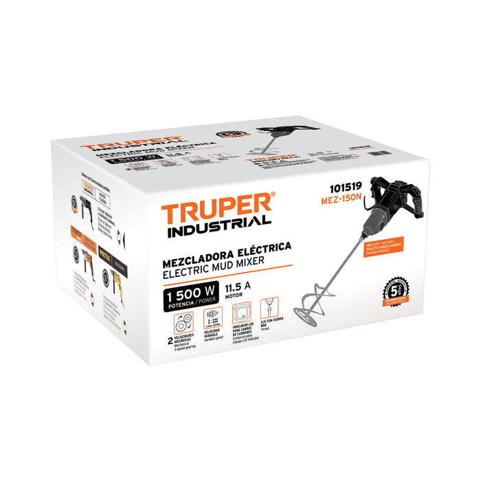Mezcladora eléctrica 1500 W, industrial, Truper 101519 MEZ-150N