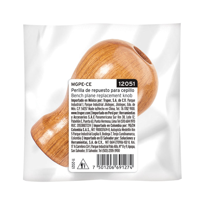 Perilla de madera para cepillos de carpintero, Truper 12051 MGPE-CE