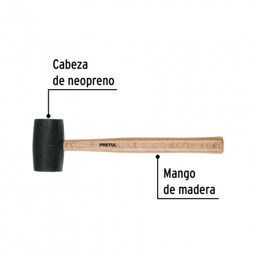 Mazo de hule, 24 oz, Pretul 20567 MH-24P