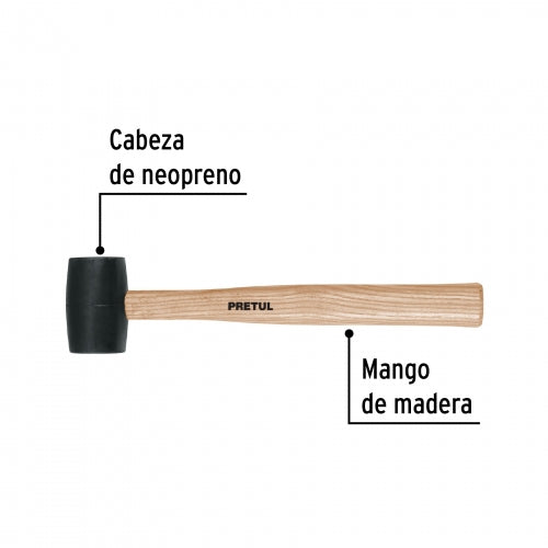 Mazo de hule, 8 oz, Pretul 20565 MH-8P