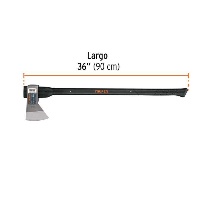 Hacha media labor 3 lb mango de 36', Truper 14968 ML-3M