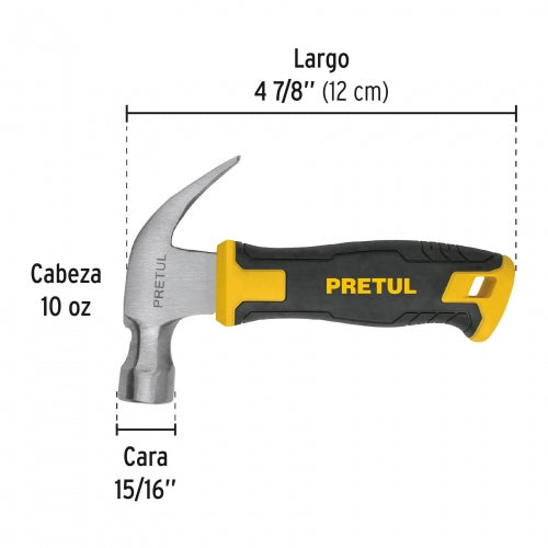 Martillo 10 oz, mango comfort grip, Pretul 22291 MO-10E
