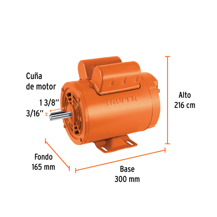 Motor eléctrico monofásico de 1 1/2 HP, alta velocidad Código: 102312