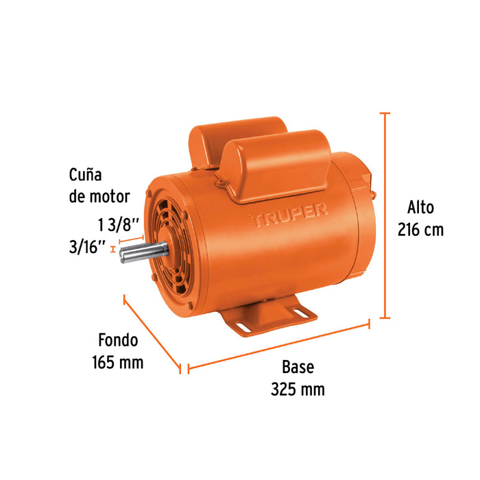 Motor eléctrico monofásico de 1 1/2 HP, baja velocidad Código: 102306