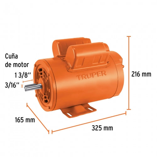 Motor eléctrico monofásico de 2 HP, baja velocidad, Truper 102307 MOE-2B