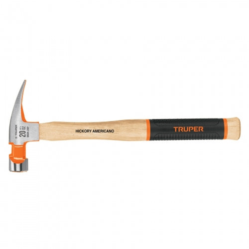Martillo pulido 20 oz uña recta, boca fresada, Truper Grip 16663 MOR-20F