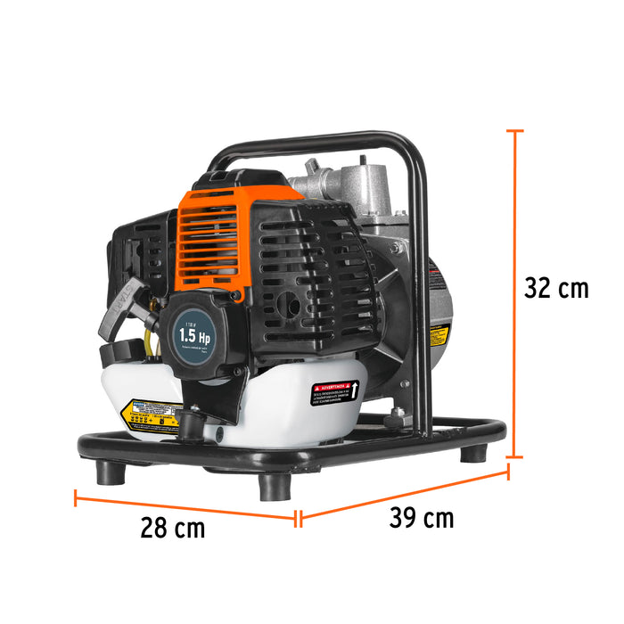 Motobomba autocebante 1' x 1' a gasolina 1-1/2 HP, 2 tiempos 101110 MOTB-1