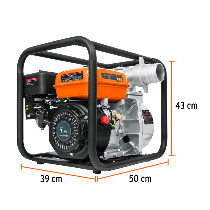 Motobomba autocebante 3' x 3' a gasolina 7 HP, Truper 17117 MOTB-3