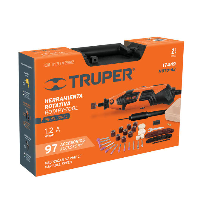Herramienta rotativa profesional 150 W con 97 accesorios 17449 MOTO-A2