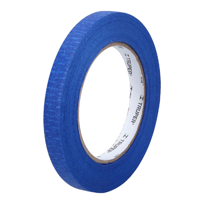 Cinta masking tape azul de 1/2' x 50 m para pintor, Truper Código: 12620