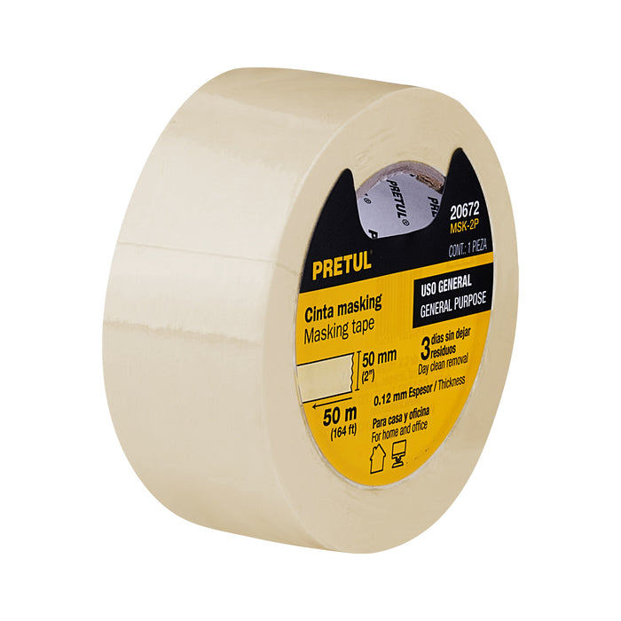 Cinta masking tape de 2' x 50 m, Pretul 20672 MSK-2P