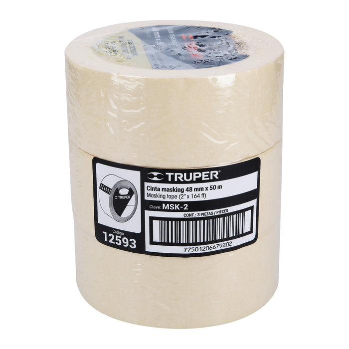 Cinta masking tape de 2' x 50 m, Truper 12593 MSK-2