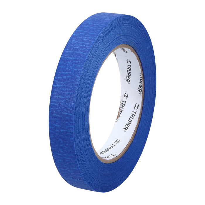 Cinta masking tape azul de 3/4' x 50 m para pintor, Truper Código: 12621
