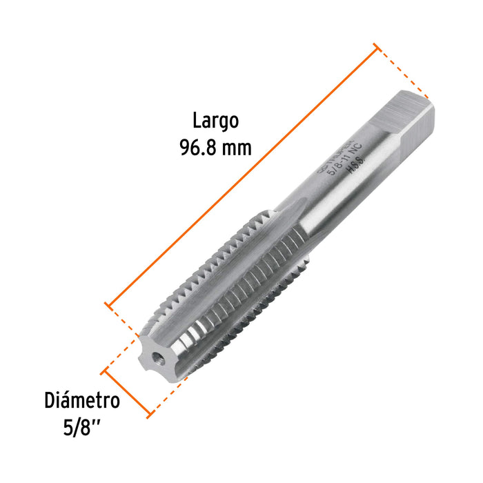 Machuelo semicónico 5/8'x11 UNC, estuche individual, Truper Código: 11423