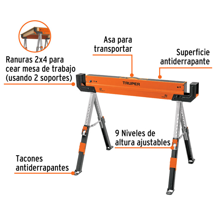 Burro/Mesa de trabajo, multiusos, Truper 103301 MT-590