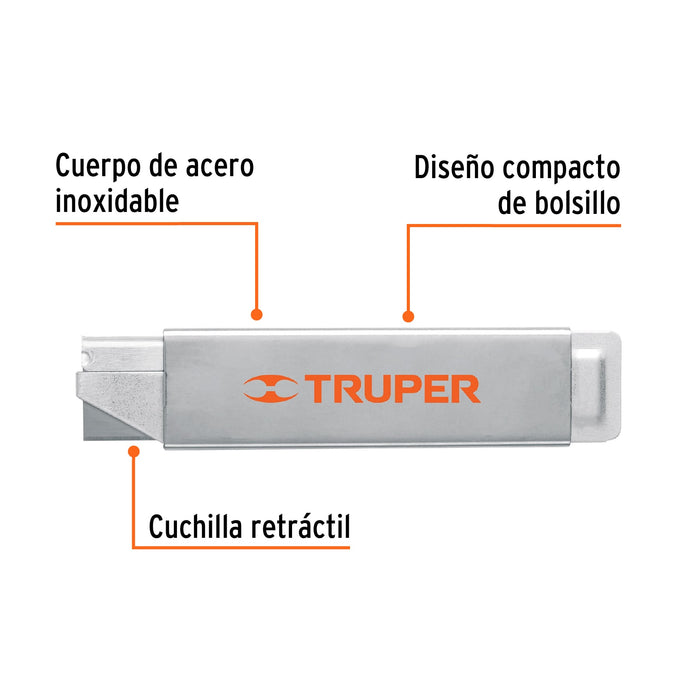 Navaja de costilla con cuerpo metálico, Truper 102494 NC-10