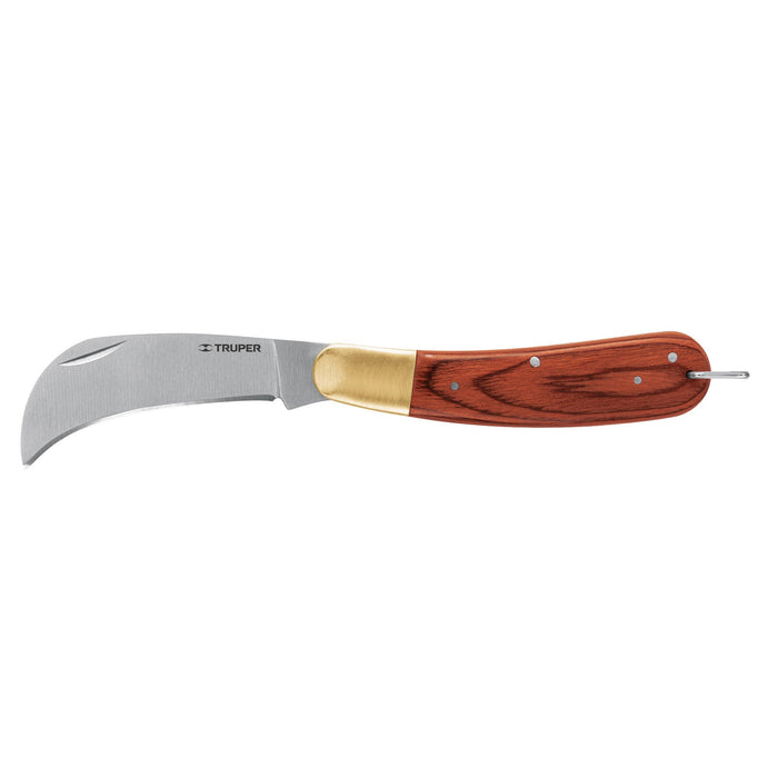 Cuchillo abatible 8' para electricista mango madera, Truper 18539 NEL-8