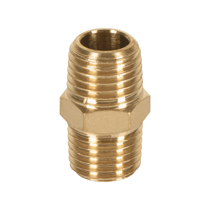 Niple macho-macho de latón, cuerda 1/4' NPT, Truper 19024 NIPLE