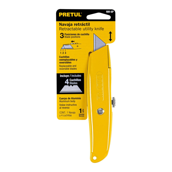 Navaja retráctil 6' cuerpo de aluminio, Pretul 22400 NM-6P