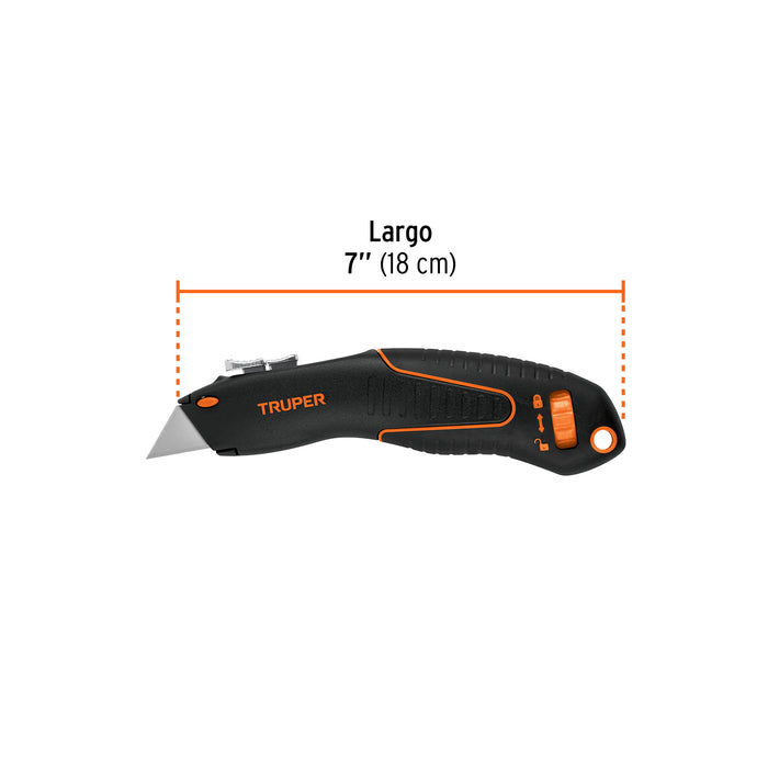 Navaja auto-retráctil de seguridad 7', Truper Código: 100850