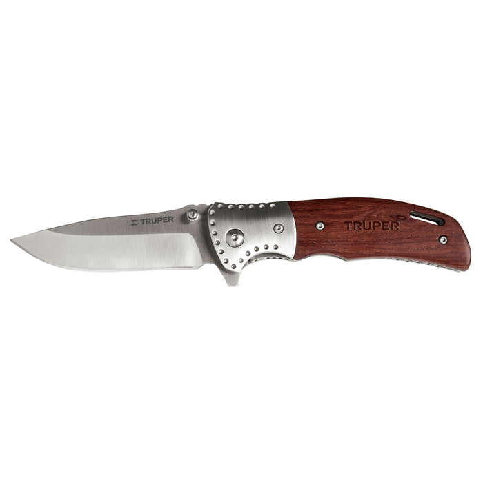 Navaja abatible 4-1/2' mango de madera, Truper 16981 NV-4