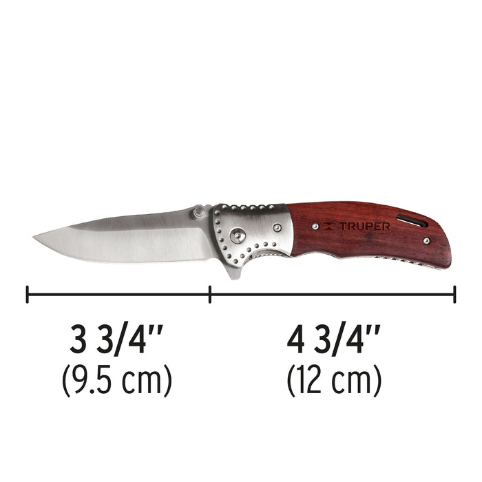Navaja abatible 4-3/4' mango de madera, Truper 17023 NV-5