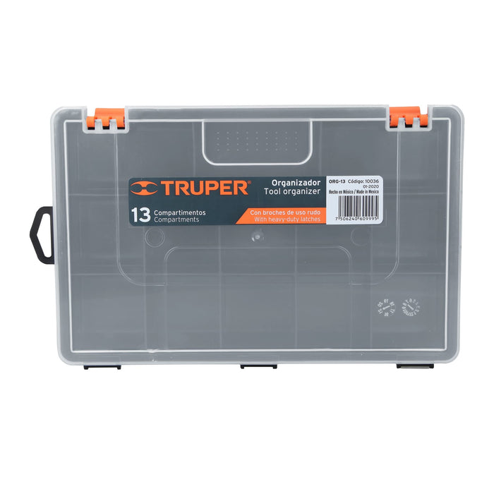 Organizador 10' con 13 compartimentos, Truper 10036 ORG-13