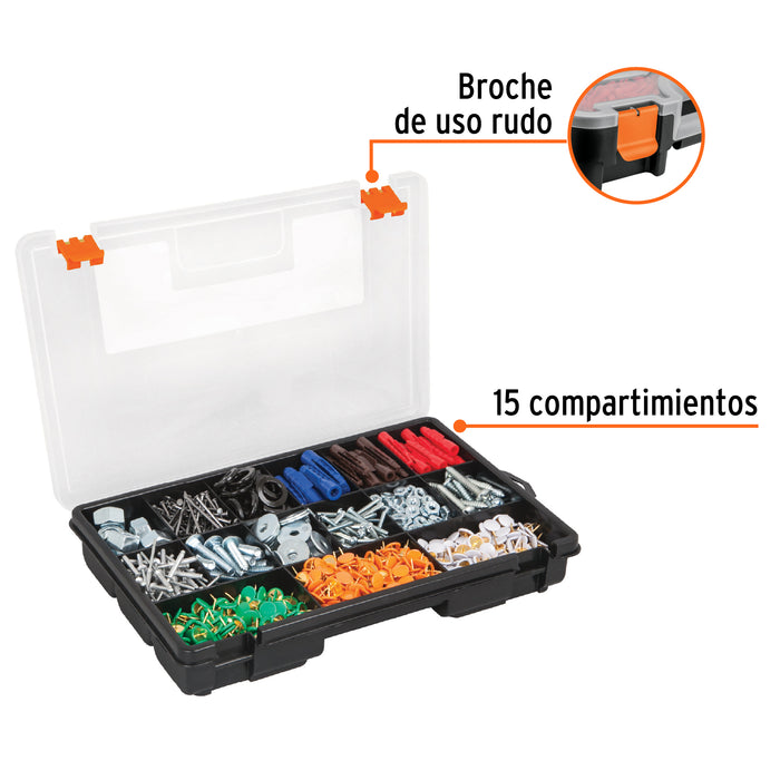 Organizador 11' con 15 compartimentos, Truper 19896 ORG-15