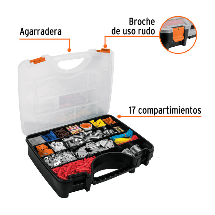 Organizador 17' reforzado con 17 compartimentos, Truper 19939 ORG-17X
