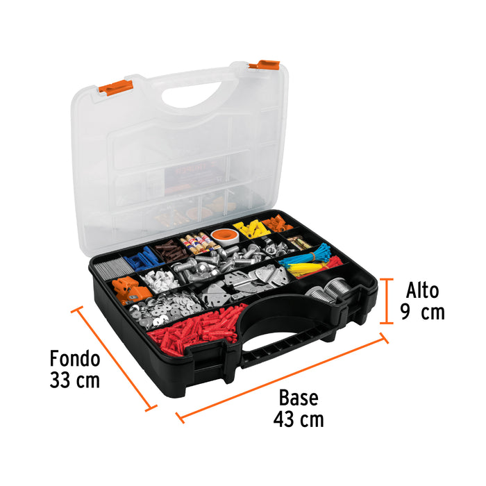 Organizador 17' reforzado con 17 compartimentos, Truper 19939 ORG-17X