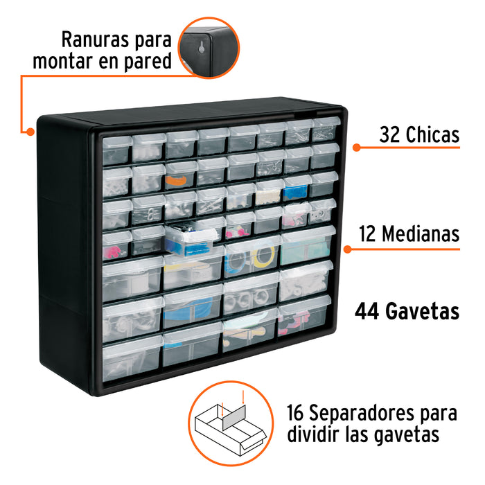 Organizador con 44 gavetas, Truper 102642 ORG-44