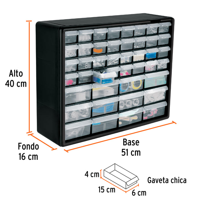 Organizador con 64 gavetas, Truper 10895 ORG-64