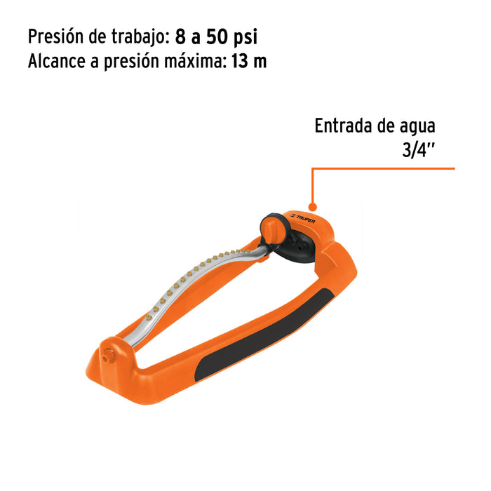 Aspersor oscilatorio, metal-plástico, Truper 10363 OSCI-17