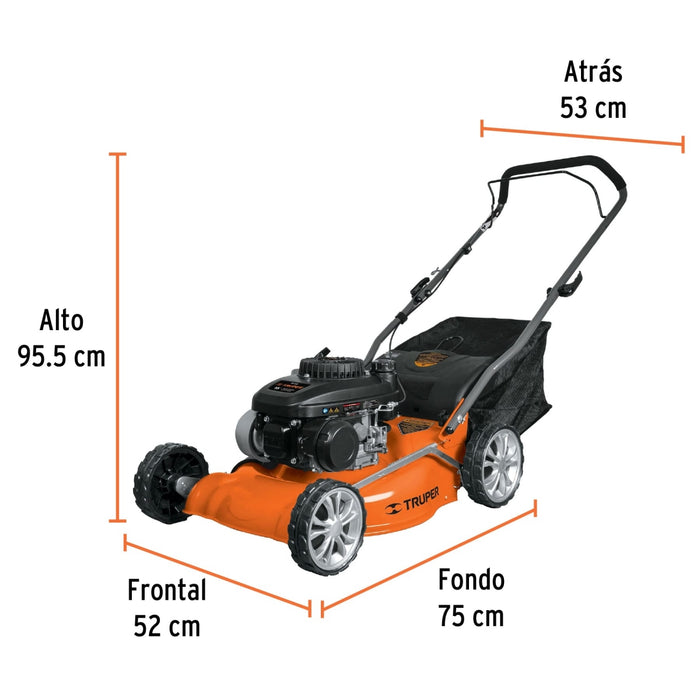 Podadora con motor a gasolina de 4 HP, 18' de corte, Truper 19966 P-418