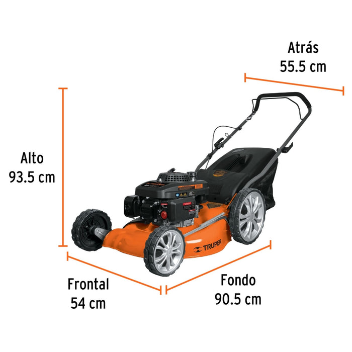 Podadora con motor a gasolina de 5 HP, 20' de corte, Truper 19967 P-520