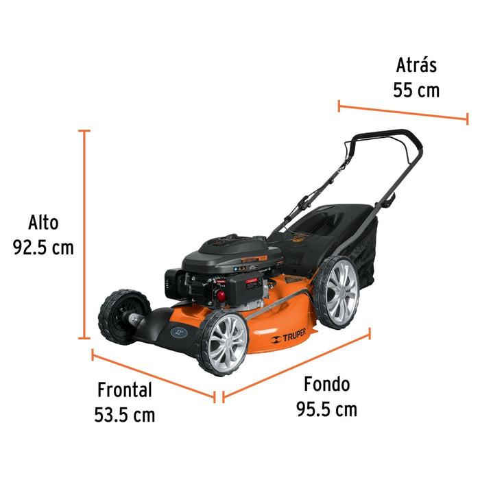 Podadora con motor a gasolina de 6 HP, 22' de corte, Truper 19968 P-622