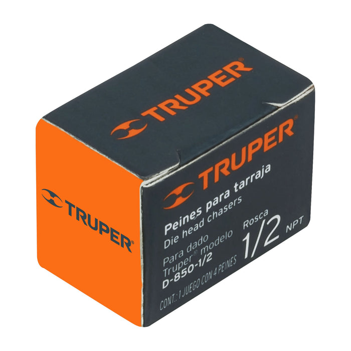 Juego de 4 peines 1/2' para tarrajas TA-850 y TA-851, Truper Código: 13075