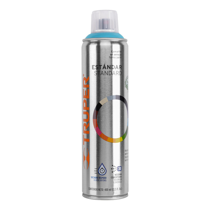 Pintura en aerosol, azul, bote esbelto, 400 ml, Truper 19039 PA-AZ
