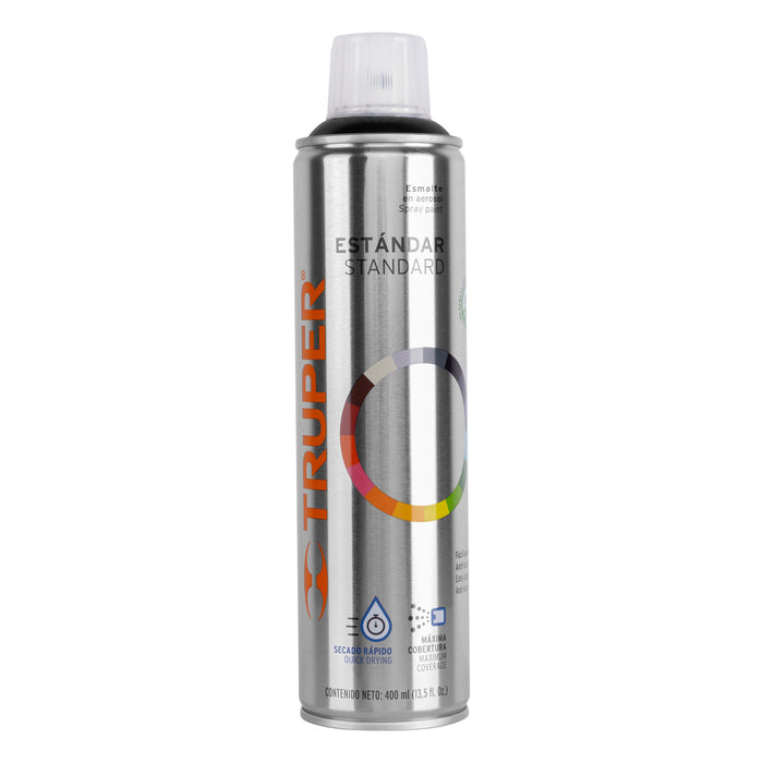 Pintura en aerosol, negro brillante, bote esbelto, 400 ml 19031 PA-NB