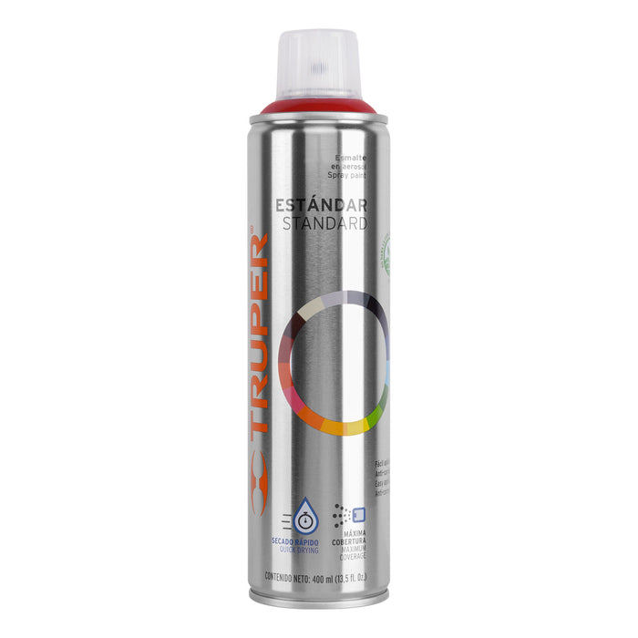 Pintura en aerosol, rojo, bote esbelto, 400 ml, Truper 19040 PA-RO
