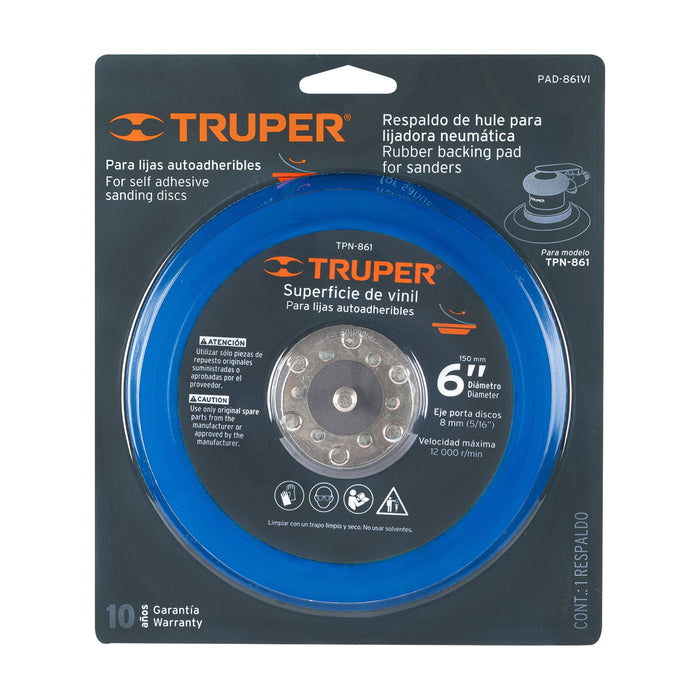 Pad de vinil para lijadora neumática TPN-861, Truper 19389 PAD-861VI