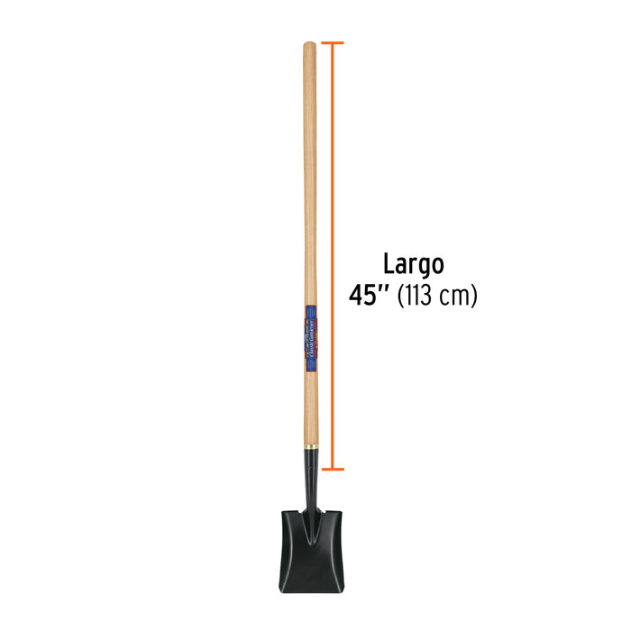 Pala cuadrada Classic Gardener, mango 45', Truper 17205 PCL-CG