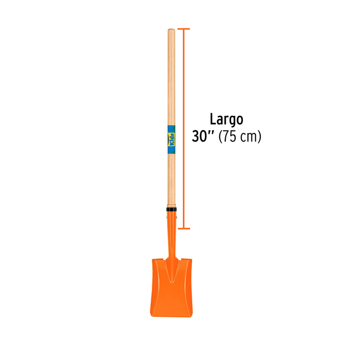 Pala cuadrada para niños con mango de 30', Truper 19712 PCL-KID