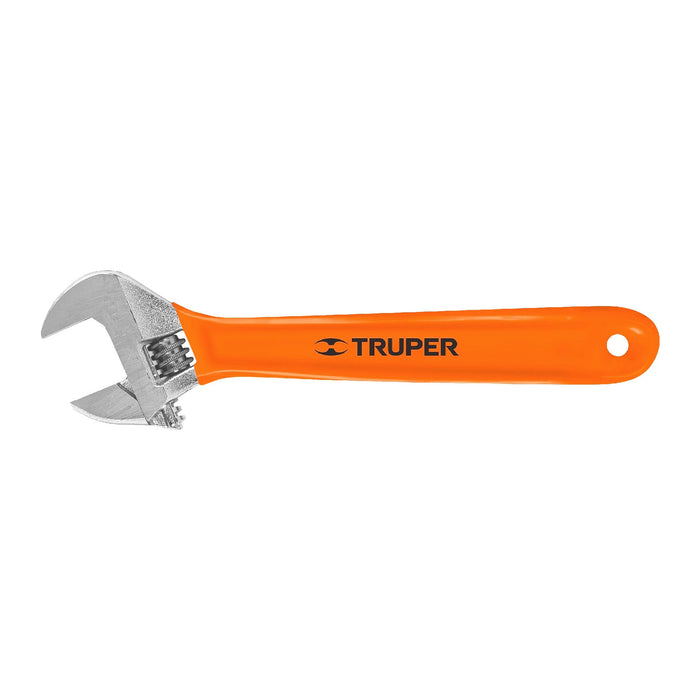 Llave ajustable (perico) 10' cromada mango de PVC, Truper 15511 PET-10X
