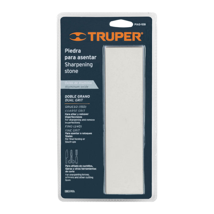 Piedra para asentar 200 mm, doble grano 150 y 240, Truper 11668 PIAS-108