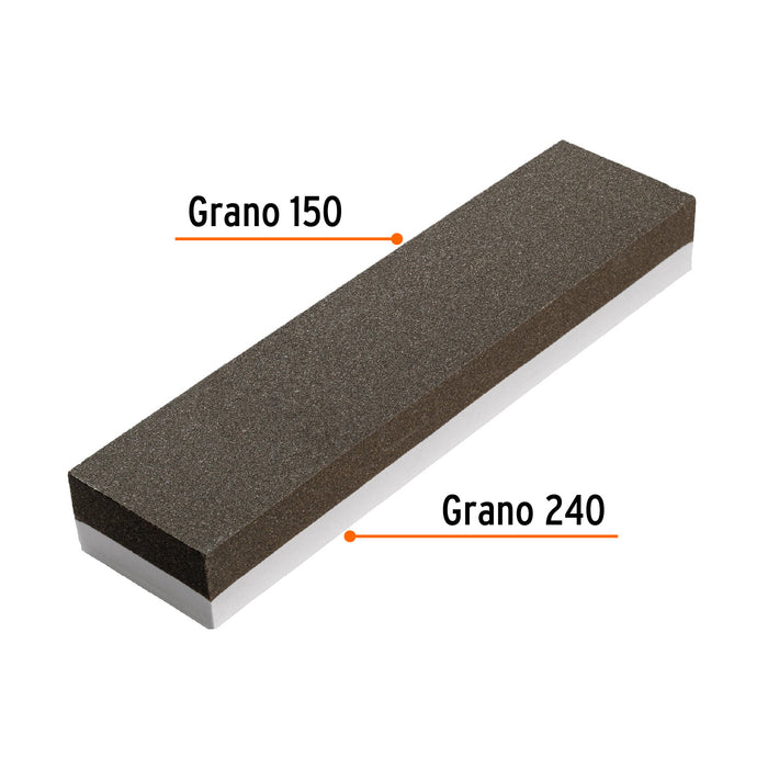 Piedra para asentar 200 mm, doble grano 150 y 240, Truper 11668 PIAS-108