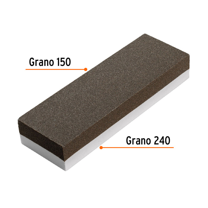 Piedra para asentar 150 mm, doble grano 150 y 240, Truper 11667 PIAS-109