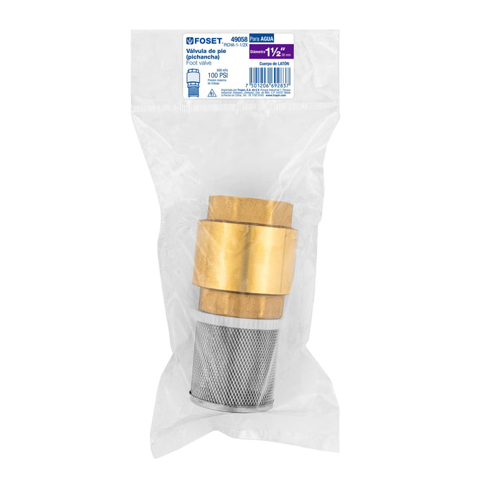 Pichancha con rejilla acero inoxidable 1-1/2', Foset 49058